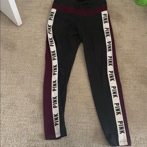 PINK purple and black yoga leggings